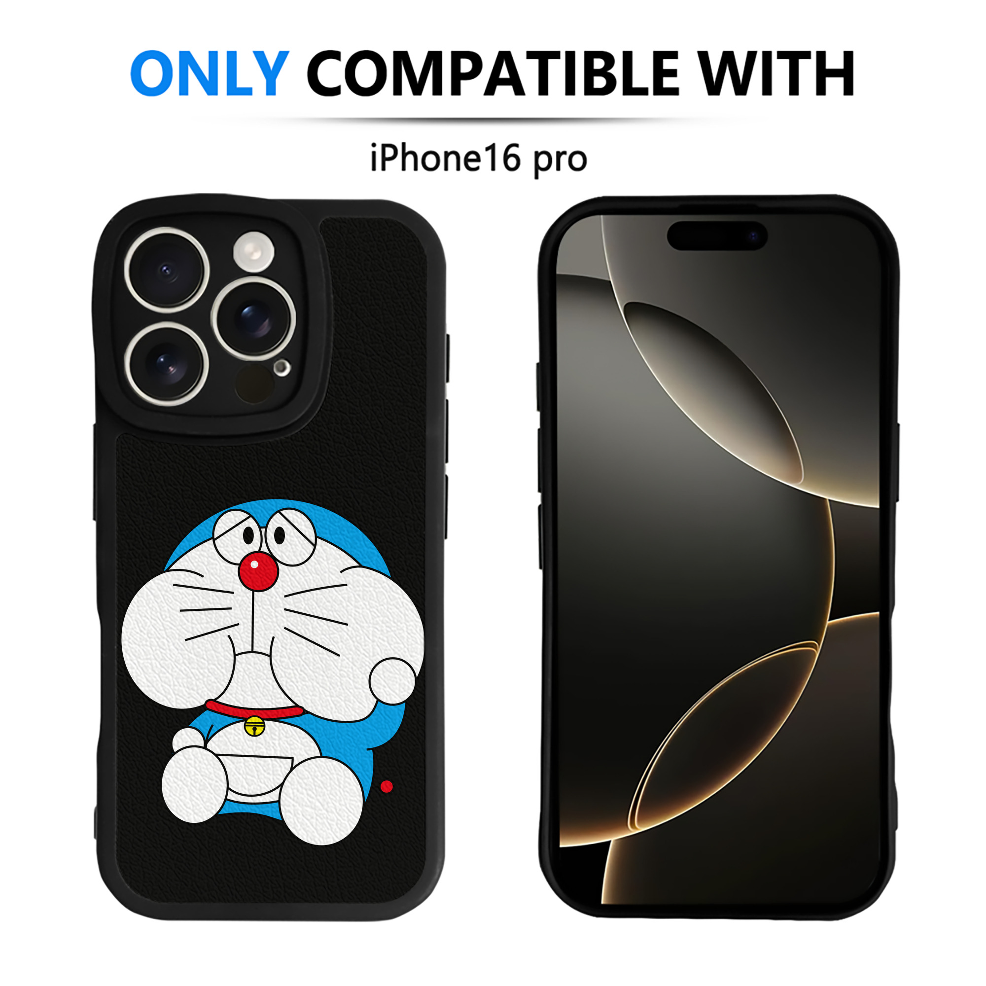 （画像用） ドラえもん Doraemon 【iPhone 16シリーズ対応】シリコンスマホケース（レザー調） 材質：シリコン